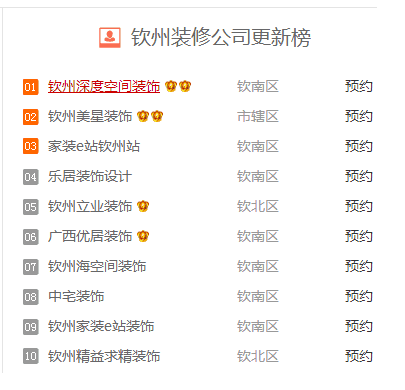 钦州十大装修公司排名
